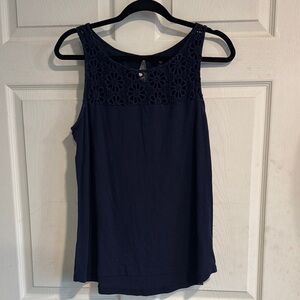GAP Blue Tank Top with Lace Detailing women’s medium